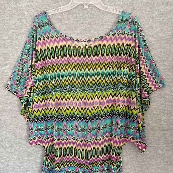 Luli Fama Playa Esmeralda South Beach Dress Small Swim Cover Up Ruched Sheer - Picture 3 of 11